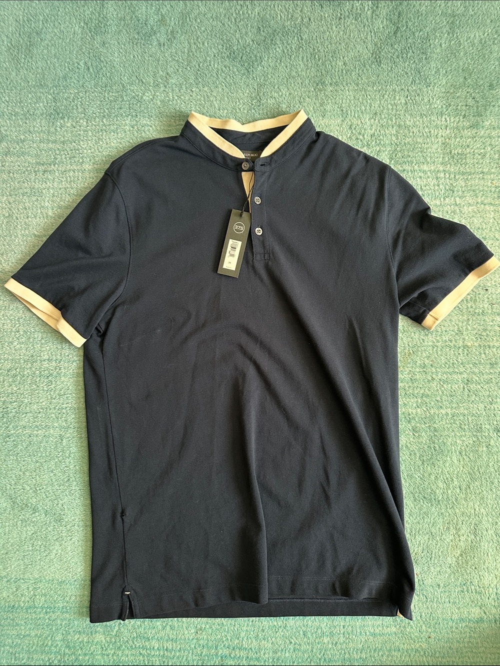 Banana Republic Navy Polo with Cream Trim. Core Temp Med